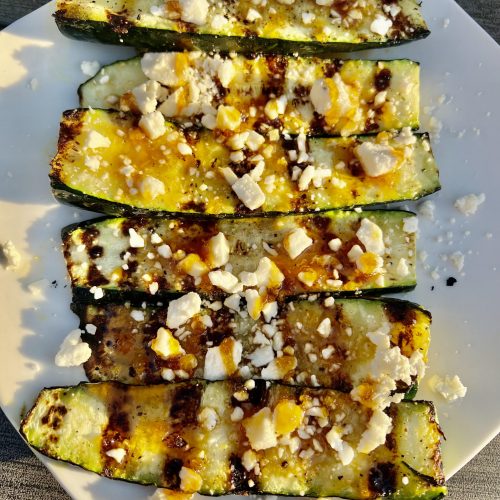 Grilled Zucchini with Feta & Hot Honey
