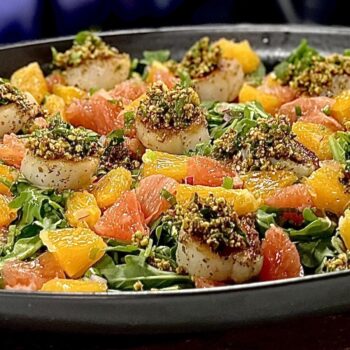 Recipe: Pistachio Crusted Scallops with Citrus Salad
