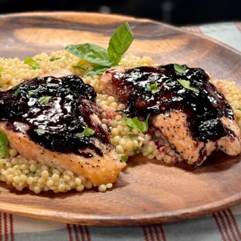 Recipe: Blueberry Glazed Salmon with Herby Lemon Couscous